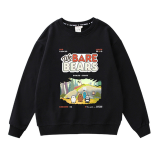 咱们裸熊飞天小女警联名卫衣男潮ins 休闲二次元像素风纯棉卫衣男