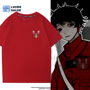 头七怪谈游戏尤九九离雨婷佚名鼠周边短袖男女夏季宽松百搭T恤衫