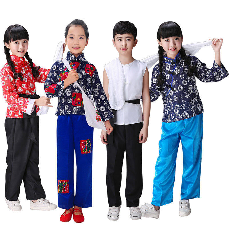 小荷风采新华报童儿童演出服装民国卖报歌女童村姑舞台表演舞蹈服