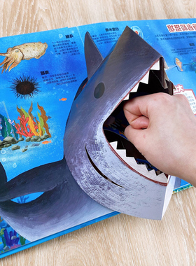popup海洋立体书儿童3d版立体书揭秘系列翻翻机关书百科全书大全幼儿探秘神秘海洋绘本故事6-8岁书本小学生幼儿园动物世界科普书籍