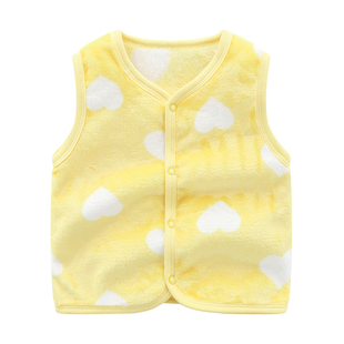 0-6个月新生女婴儿秋冬款马甲加绒加厚马夹坎肩内外穿宝宝背心女