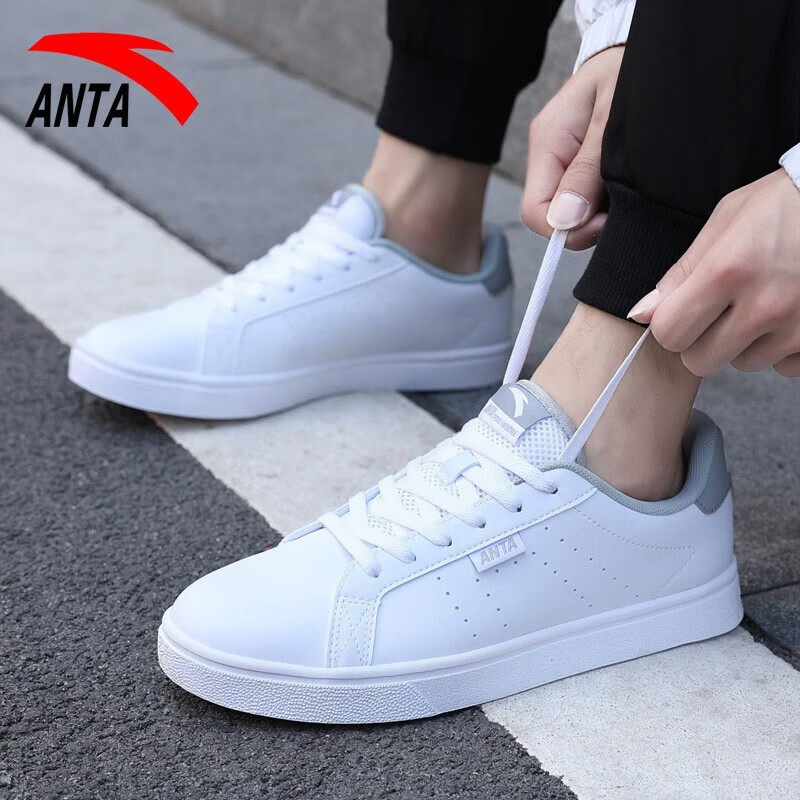 安踏男鞋板鞋2024夏季官网旗舰男款休闲小白鞋透气正品运动鞋子男