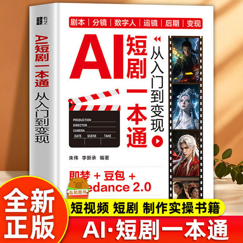 【现货速发】AI短剧一本通-从入门到变现脚本/生图/动效/剪辑从入门到实战漫剧一本通豆包AI精准赚钱X