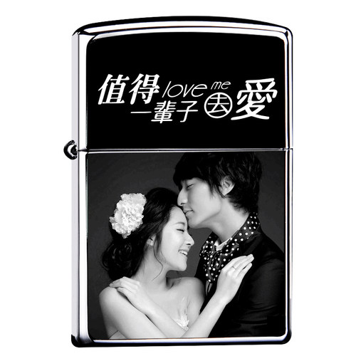 zippo正品打火机定制照片送男友