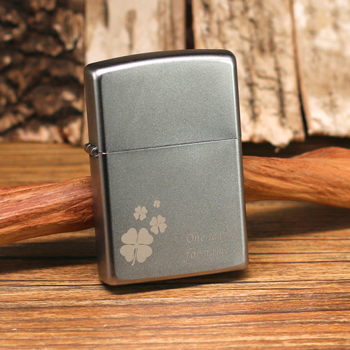 ZIPPO打火机正版磨砂四叶草zppo刻字定制zipoo原装正品煤油送男友 - 封面