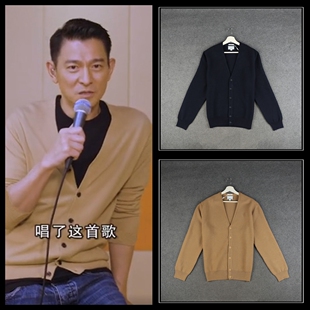 优雅 开衫 LIU德华宽松版 休闲V领百搭针织衫 毛衣 粗棉毛线 法式