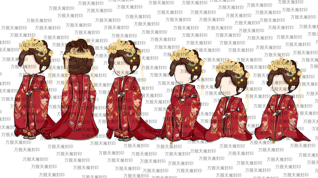 百鸟朝凤婚礼新娘古代沙雕动画人物an素材有版权带动作