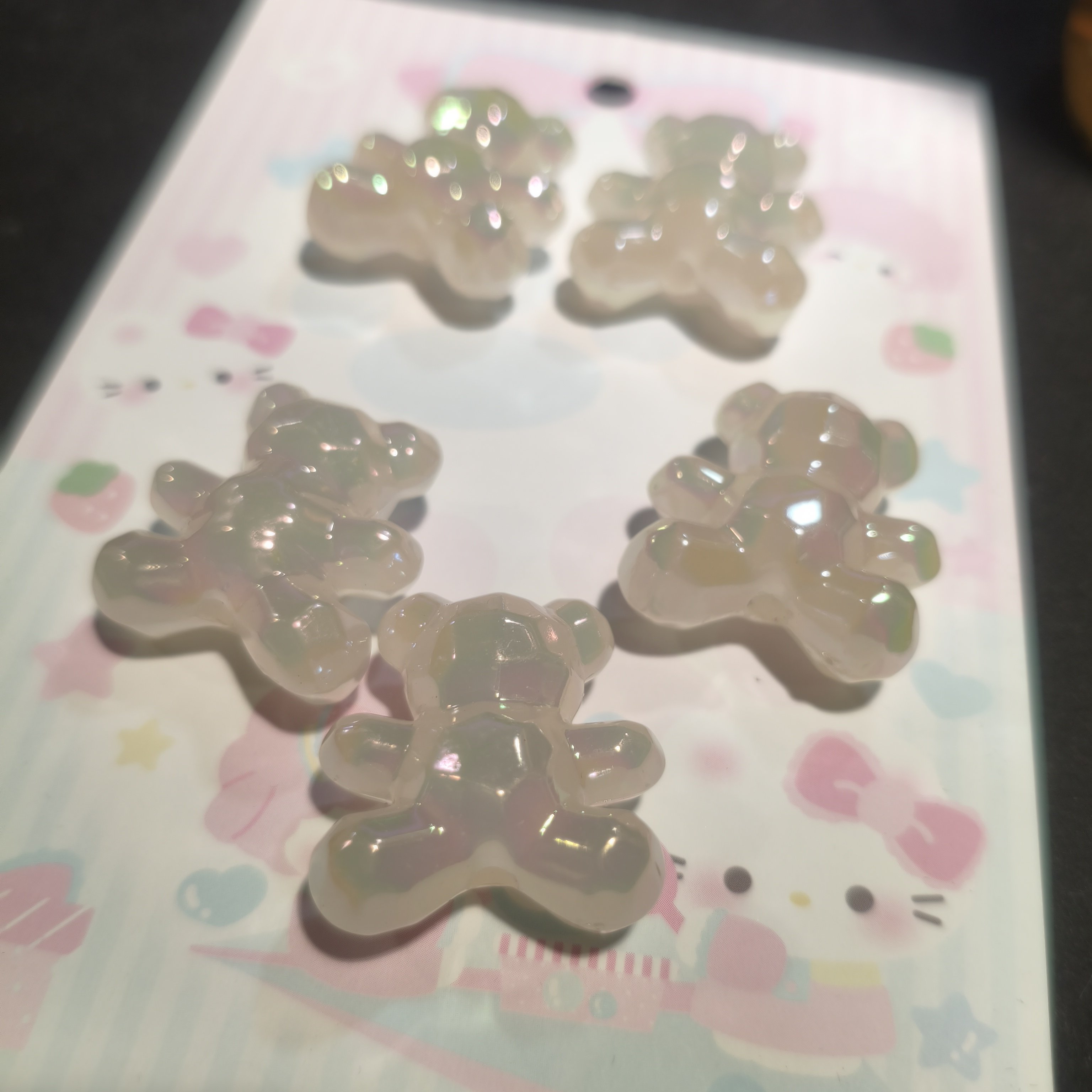 果冻小熊通孔散珠diy材料手工配件手机链包挂钥匙扣车挂