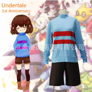 undertale传说之下Frisk弗里斯克cos服cosplay服装 蓝色绿色cos鞋