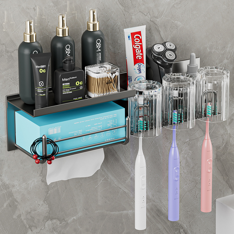 多功能卫生间牙刷置物架免打孔