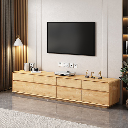 实木全抽屉整装家用落地电视机柜