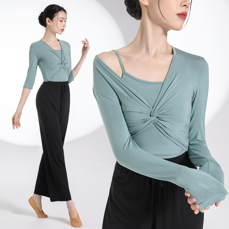 舞蹈服新款女套装莫代尔练功服古典舞集训服瑜伽服现代舞表演服装