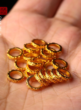 金色唐草纹跑环圆圈文玩手串配饰