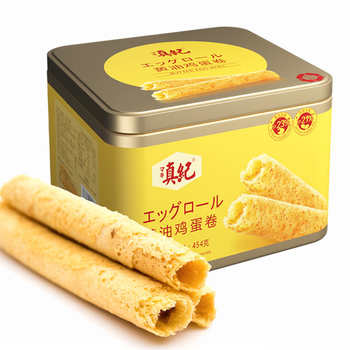 真纪黄油鸡蛋卷454g铁罐礼盒装