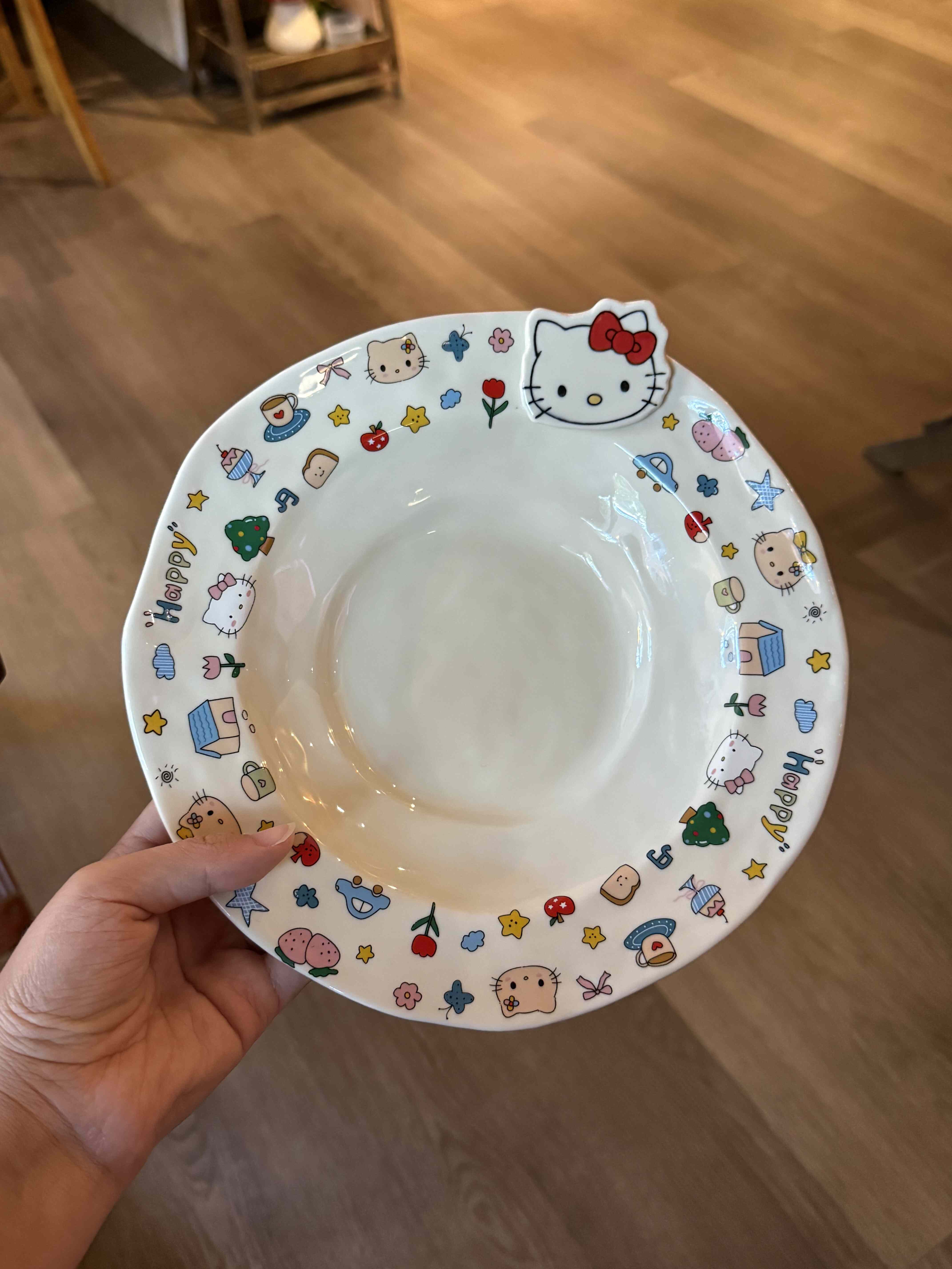 四时有梨 可爱喵餐具家用陶瓷盘水果盘沙拉盘