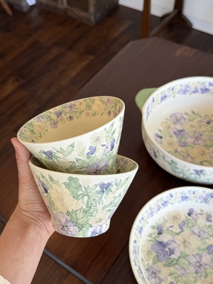 四时有梨 春野花堇餐具家用餐盘盘子碗花花餐具