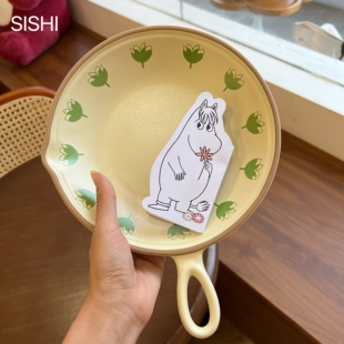 四时有梨 姆明春日之约双口陶瓷奶锅陶瓷小煎锅