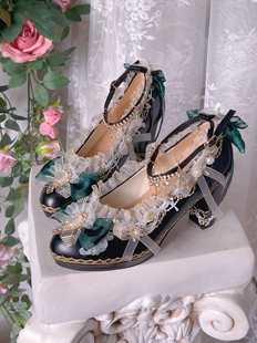 原创lolita鞋正品手作茶会款花嫁雀之羽高跟洛丽塔lo鞋