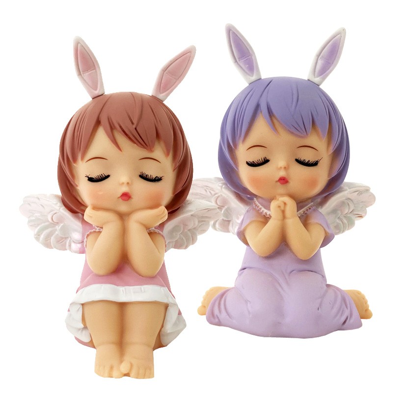 搪胶天使小公主蛋糕装饰公仔女孩生日派对甜品台布置烘焙摆件