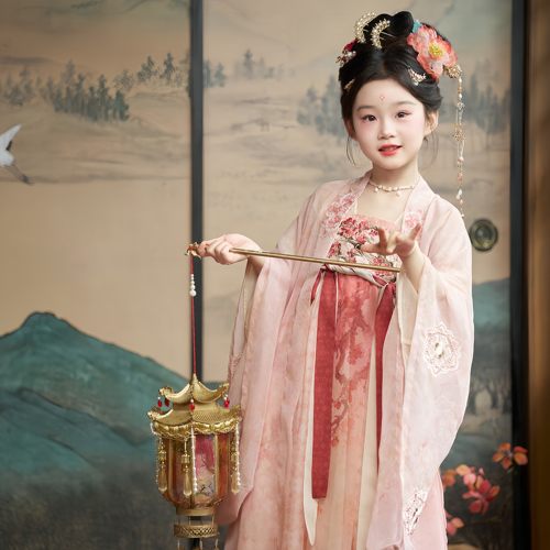 汉服女童2026新款古装汉服女儿童新中式古风连衣裙唐制仙气公主裙