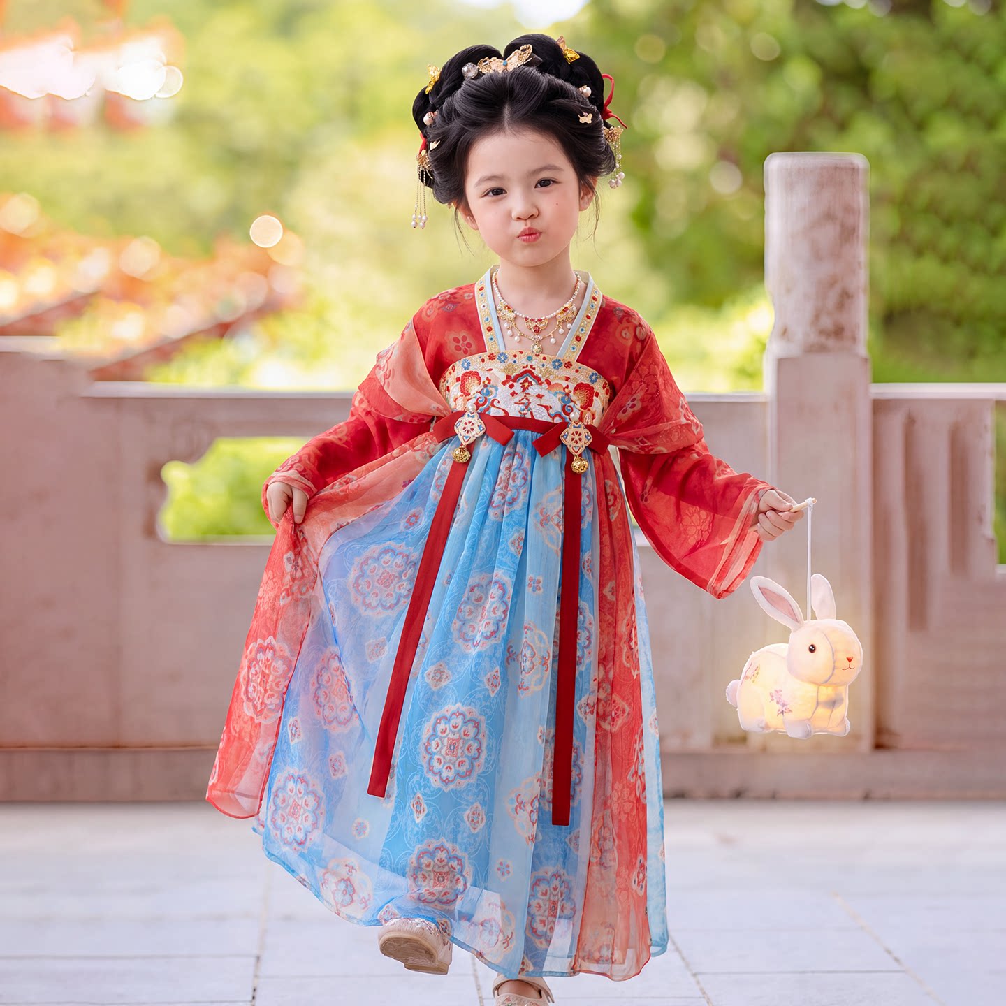 汉服女童秋季2026新款女孩国风绝美连衣裙中秋节古装汉服女儿童