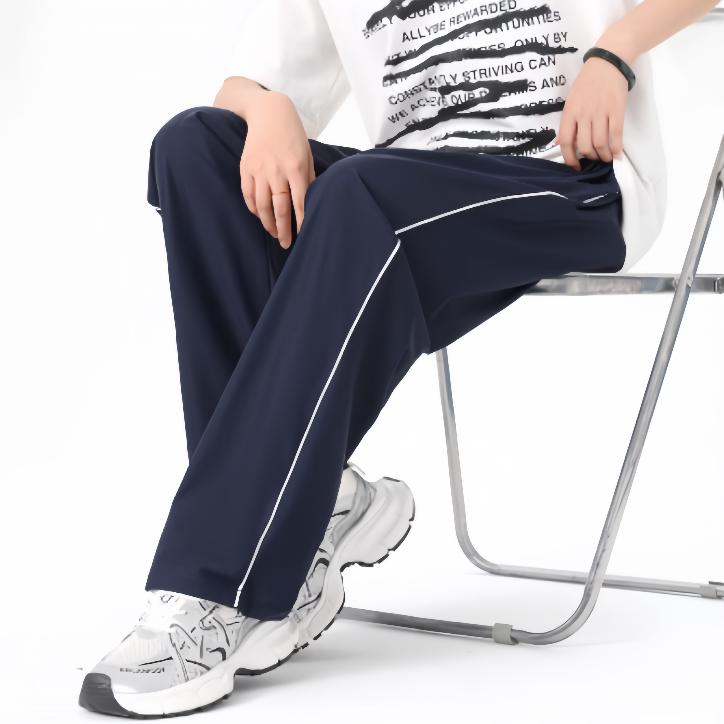 校服裤子藏青色反光条小学生初中生直筒束脚春秋款细白条运动长裤,运动服/休闲服装,运动长裤,淘宝优惠券,粉丝福利购,淘宝优惠卷