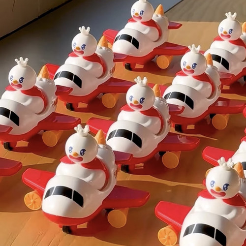 蜜雪冰城飞机雪王飞机按压会跑的飞机儿童玩具飞机卡通回力小飞机