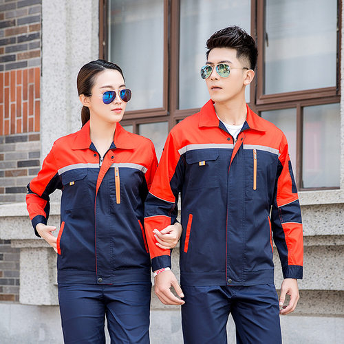 夏季长袖劳保工作服薄款车间厂服工程服汽修装修工装物业工衣