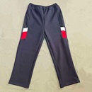 藏青色拼接蓝白红条休闲加绒长裤 运动裤 同款 定做春秋冬男女校裤