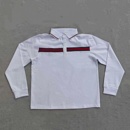 长袖 定做春秋季 白色拼藏蓝翻领T恤POLO衫 运动长袖 男女校服同款