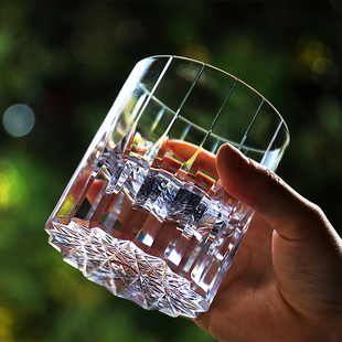 新品 星芒威士忌杯江户切子K9水晶玻璃杯家用洋酒杯啤酒杯水杯子