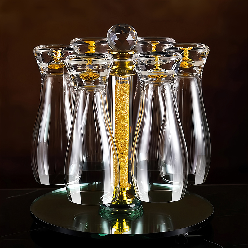 创意水晶高档金箔啤酒杯大容量畅饮家用套装精酿扎啤家用茶杯子