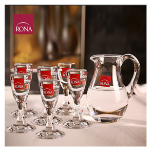 捷克斯洛伐克进口水晶杯白酒杯套装烈酒杯一口杯分酒器子弹杯家用