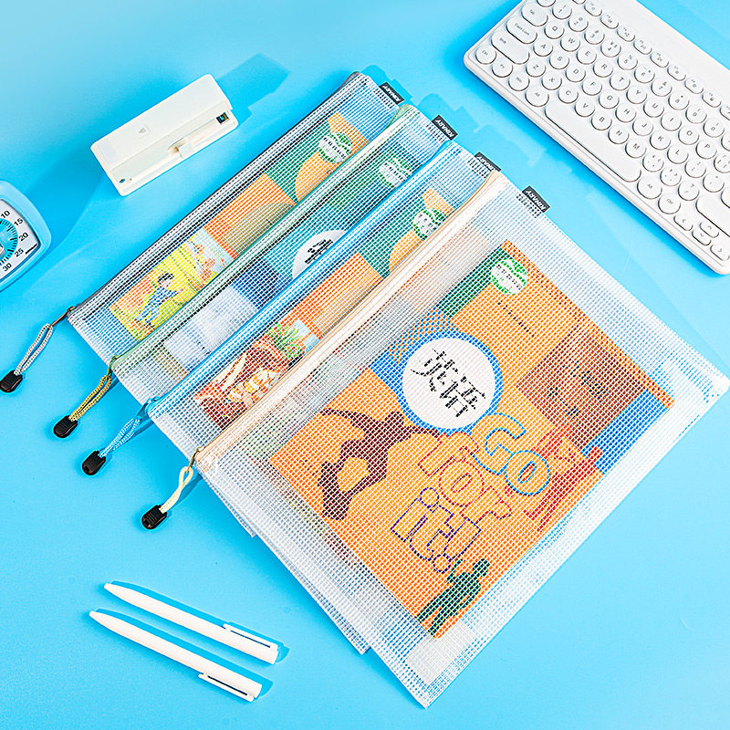 金得利 文件袋a4透明网格拉链袋a5彩色pvc收纳袋加厚防水书袋档案袋学生试卷科目分类袋票据发票袋资料袋B4B5,文具电教/文化用品/商务用品,文件袋/资料袋/试卷收纳袋,淘宝优惠券,粉丝福利购,淘宝优惠卷