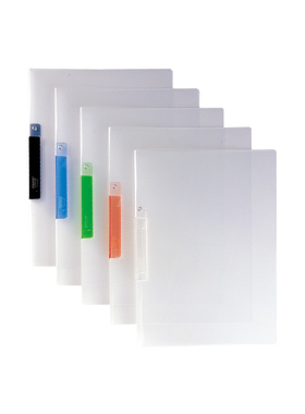 金得利 旋转拉杆夹彩色透明抽杆夹报告夹a4文件夹抽拉杆资料夹学生试卷收纳夹资料册装订夹办公简历夹QW324A