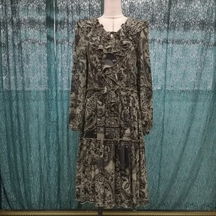 非质量问题no退no换 连衣裙 国内线下专柜代购 古源大荷叶领长袖