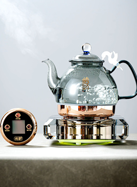 德韵茶艺壶(M1308B)黑晶遥控款泡茶烧水保温涌泉底部上水玻璃壶