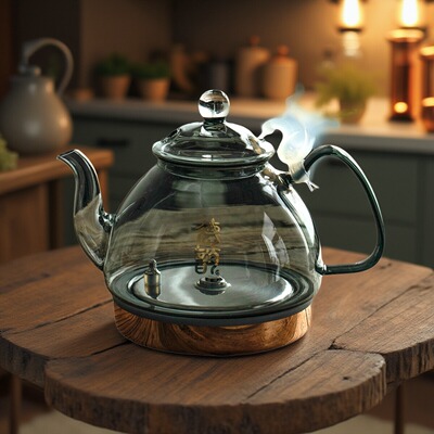 德韵茶艺壶(涌泉上水壶)烟灰色底部上水玻璃壶电热水壶煮水恒温