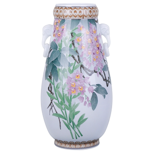 云火窑醴陵陶瓷花瓶摆件工艺品中式客厅家居电视柜博古架酒柜装饰