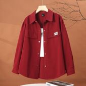 纯棉外套女士休闲减龄翻领设计感小众上衣 长袖 今年流行 韩系时尚