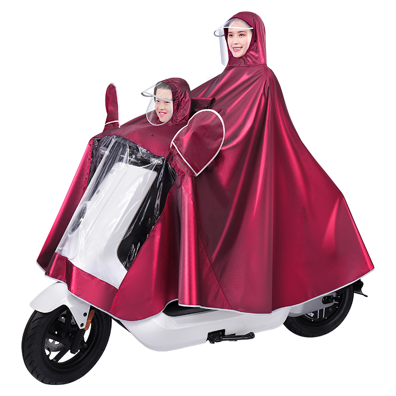 亲子儿童母子款双人电动车雨衣摩托电瓶车骑行雨披长款全身防暴雨