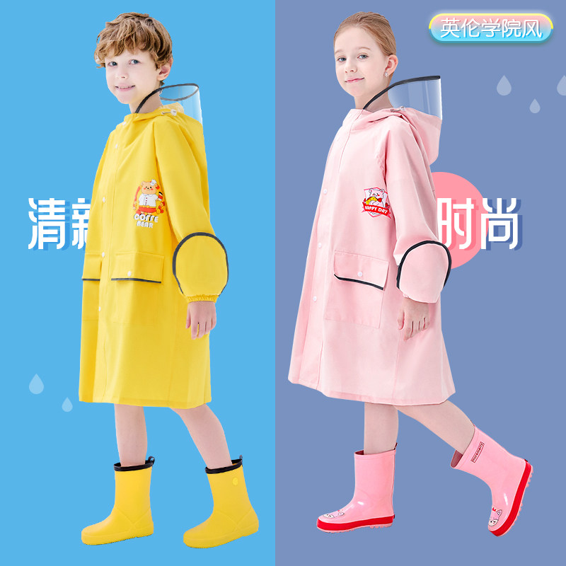 中南儿童雨衣小学生上学专用男童女童带书包位小孩轻薄全身雨披