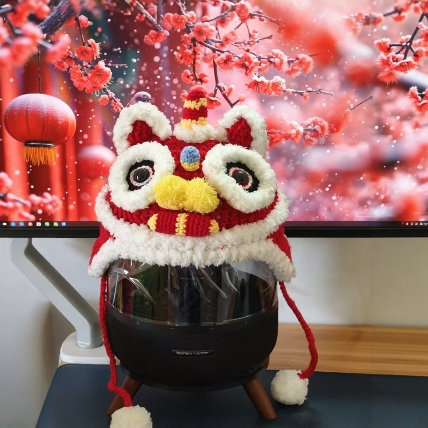 适用哈曼卡顿音箱手工醒狮防尘罩