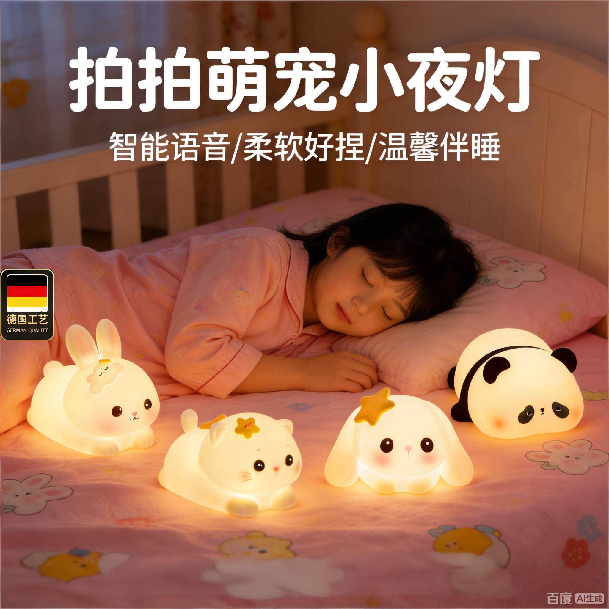 德国工艺拍拍兔小夜灯卧