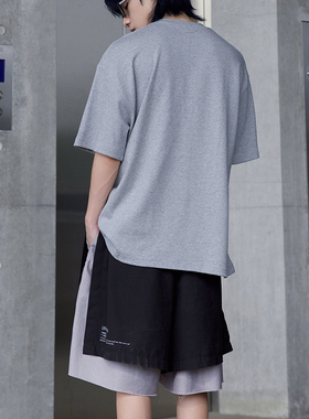 ader新款纯棉T恤基础款小标硅胶logo男女同款宽松情侣短袖