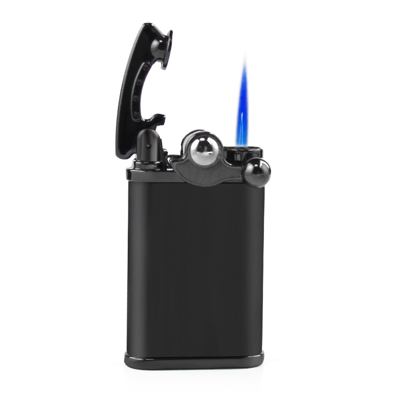 砂轮充气直冲式摇臂式打火机防风创意个性送礼男士点烟器自动点火