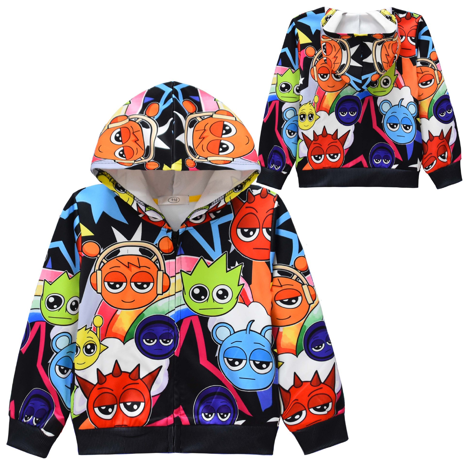 新款外套 节奏盒子-Sprunki中大童服装拉链连帽外套夹克衫36292