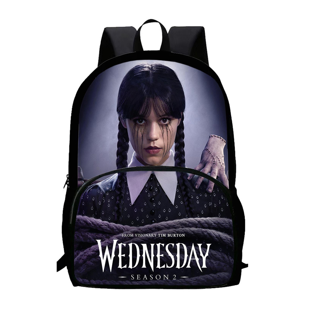 星期三第二季背包前袋书包 Wednesday Season 2大容量双肩书包