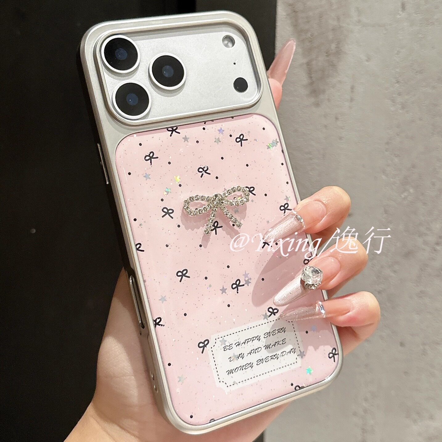 ins风韩系少女心蝴蝶结适用苹果17promax手机壳iphone16pro新款高级感15网红爆款14全包防摔13女保护套