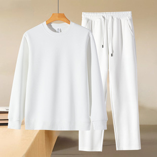 青少年白色运动服套装初中生高中生学生运动会班服男女生两件套